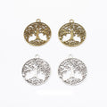 Round Tree Of Life Charm Pendants in 2 Metal Finish Options view 1
