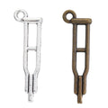 Medical Tuning Fork Metal Charm in Two Antique Finishes view 1