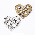 Bubble Heart Metal Charm 2 Finish Options Craft Supply view 1
