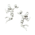 Jumping Volleyball Player Metal Charms in Antique Silver view 1