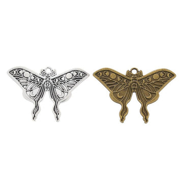 Detailed Butterfly Metal Charms in Two Antique Finishes