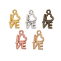 I Love Letter Jewelry Pendant Charm in Six Metal Finishes view 1