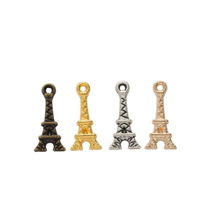 Eiffel Tower Charms in Four Contrasting Metal Finishes