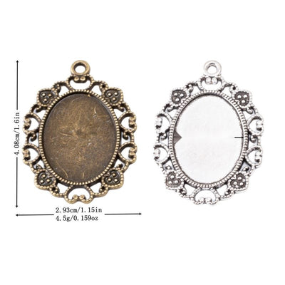 Group view of an oval recessed tray is framed by ornate open scrollwork