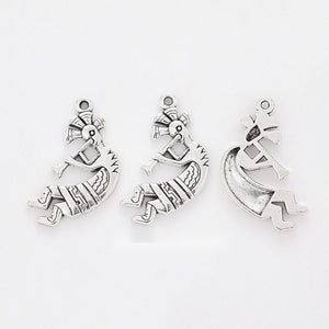 Abstract Seated Figure Detailed Metal Charm in 1 Finish