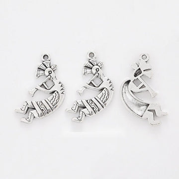 Abstract Seated Figure Detailed Metal Charm in 1 Finish