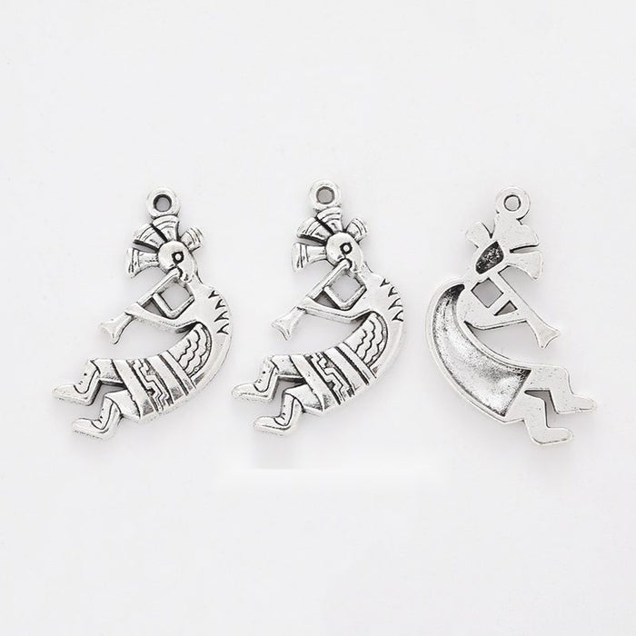Abstract Seated Figure Detailed Metal Charm in 1 Finish