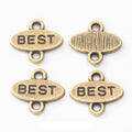 Oval BEST Word Two-Loop Connector in 2 Pictured Finishes view 1