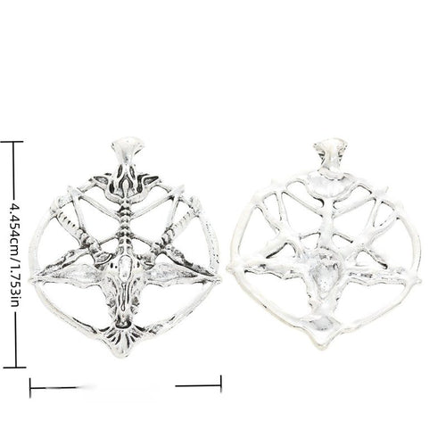 goat head pentagram pendant shown from the front