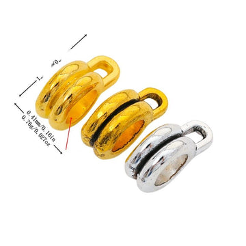 Double Ridge Bail Bead in 3 Metal Finishes for Jewelry Making