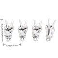 Peace Sign Hand Metal Charm Pendant in 1 Finish for DIY Jewelry view 1