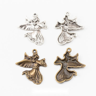Group view of flowing angel styles on a white background
