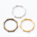 Bamboo Texture Open Ring Connector in Three Metallic Finishes view 1