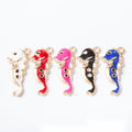 Colorful Enamel Seahorse Metal Charm Pendant For Jewelry Making view 1