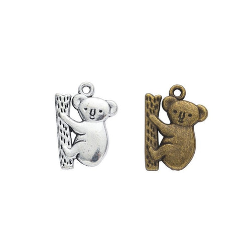 Koala Bear Charm assortment showing the available metal finishes