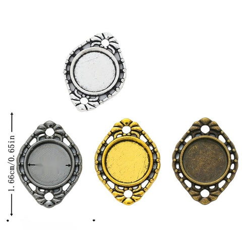 Round 8mm Ornate Bezel shown in the available metal finishes
