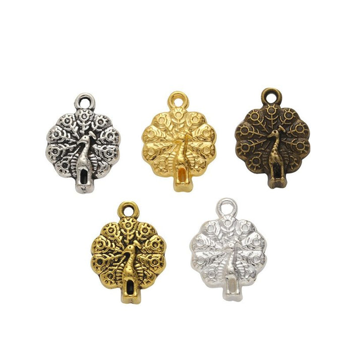 5-Finish Round Peacock Metal Jewelry Components for Crafts