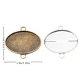 Oval Cabochon Connector Trays with Two Loops in Two Finishes view 1
