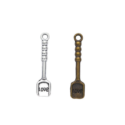 Love Garden Spade metal piece shown in Antique Bronze, Antique Silver
