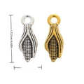 Corn Cob Metal Charm in Textured Metal for Jewelry Making view 1