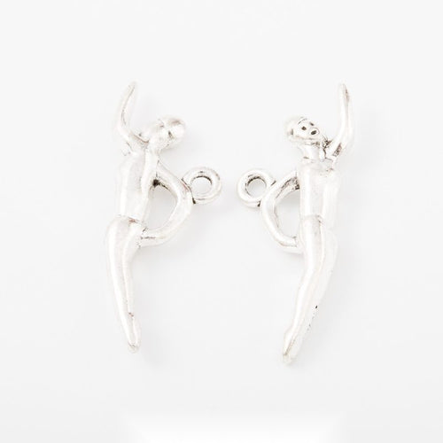 Swimmer Figure Metal Charm Pendant shown in the available visible finishes