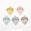 Pastel Open Diamond Enamel Charm Pendant For Jewelry Making And Craft Projects view 1