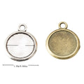 Small Round Cabochon Pendant Trays in Two Antique Finishes view 1