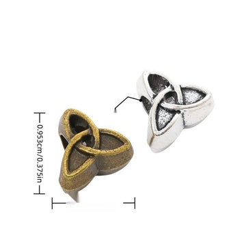 Triquetra Slider Bead in 2 Metal Finishes for Jewelry Making