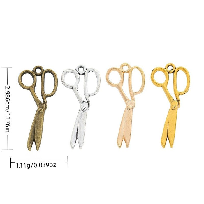 Barber Scissors Charm In Four Vintage Metal Finishes