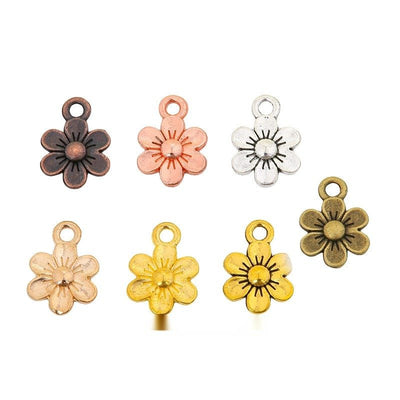 Group view of the available five-petal flower charms