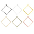 Diamond Frame Vintage Metal Charm Pendant for Jewelry Making view 1