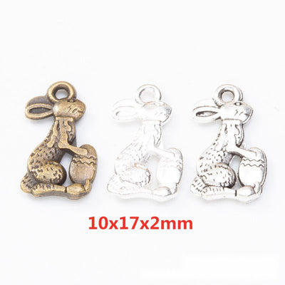 Seated Rabbit Charms showing assortment on a white background