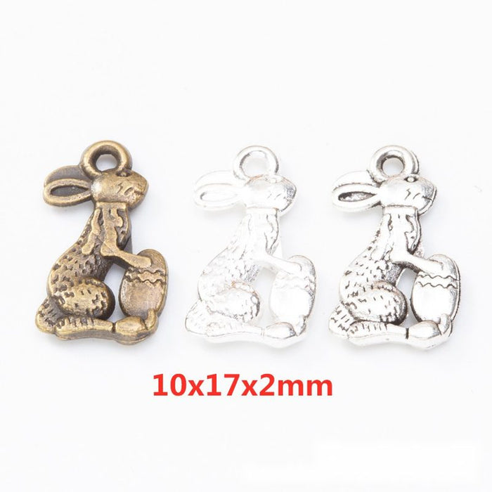 Vintage Seated Rabbit Charms in Multiple Finishes for Jewelry Making