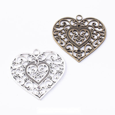 Filigree Heart components shown together in the available finishes