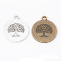 Round Tree Of Life Double-Sided Charm Metal Jewelry Making Component view 1