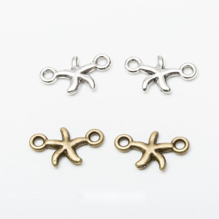 Vintage Starfish Charm in 2 Finishes for DIY Jewelry Making