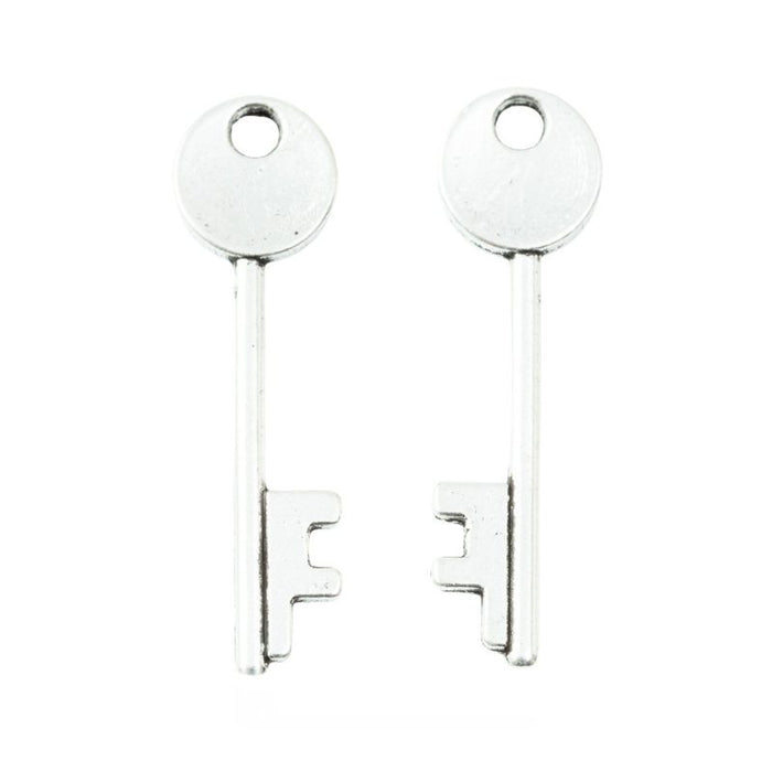 Minimal Round Bow Key Metal Charm Pendant For Jewelry Making And Craft Projects