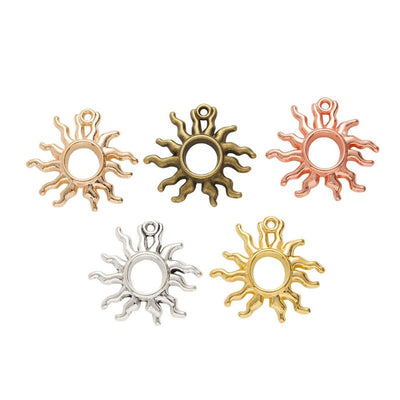 Group view of radiant sun styles on a white background
