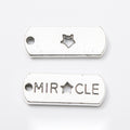 MIRACLE Star Letter Tag Pendant Charm in Antique Silver view 1