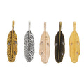 Cutout Feather Charm in 5 Metal Finishes for Jewelry Making view 1