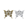 Ornate Butterfly Silhouette Charm in 2 Metal Finishes for Jewelry Making view 1