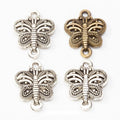 Butterfly Connector in 2 Metal Finishes for Jewelry Making view 1