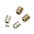 Love Engraved Barrel Large Hole Beads In Two Tones view 1