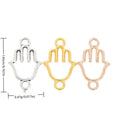 Outline Hamsa Metal Connector in 3 Finishes for DIY Jewelry view 1