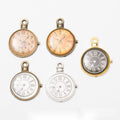 Round Clock Face Metal Charms in Five Distinct Dial Styles view 1