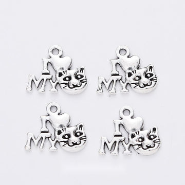 Cat and MY Word Cutout Metal Charm in 1 Pictured Finish