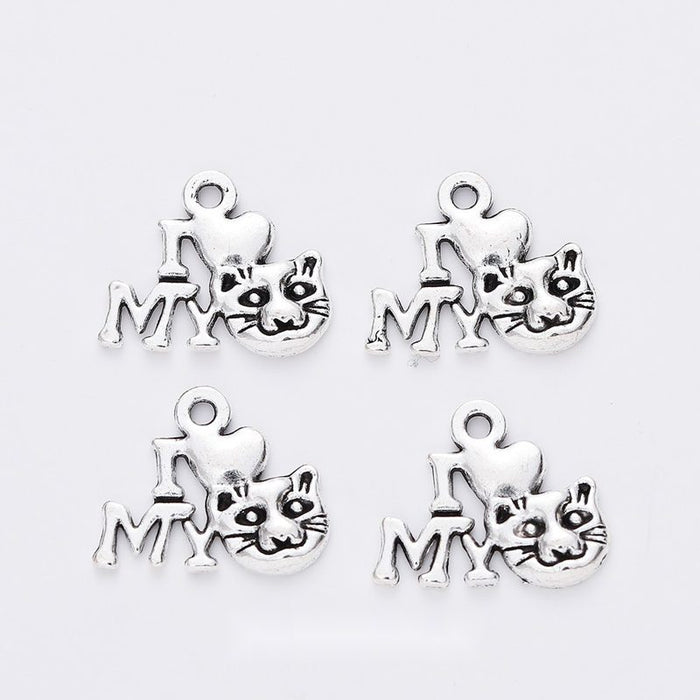 Cat and MY Word Cutout Metal Charm in 1 Pictured Finish