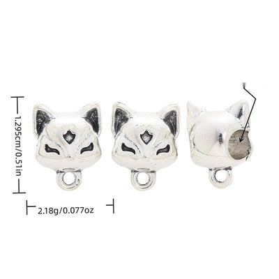 Product image showing the fox head three way bail bead and its visible metal details