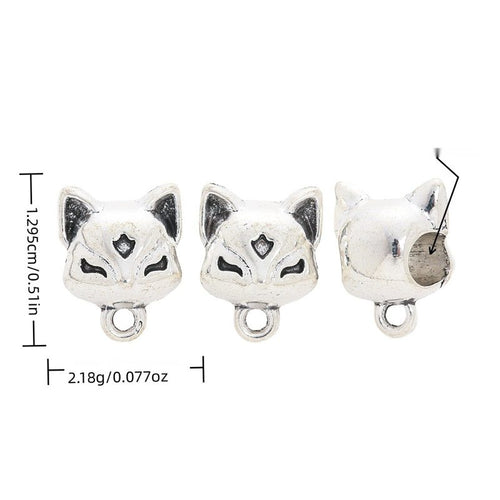 Product image showing the fox head three way bail bead and its visible metal details