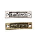 Believe Curved Two Loop Connector in Two Antique Finishes view 1